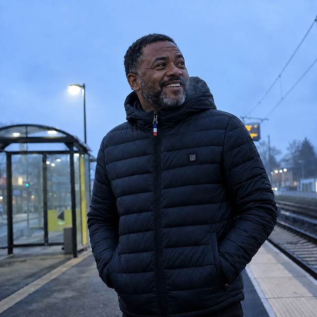 Thierry L., 54 mit der beheizbaren Winterjacke