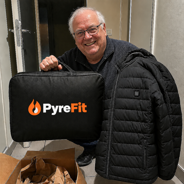 Julien B., 67 mit der beheizbaren Winterjacke