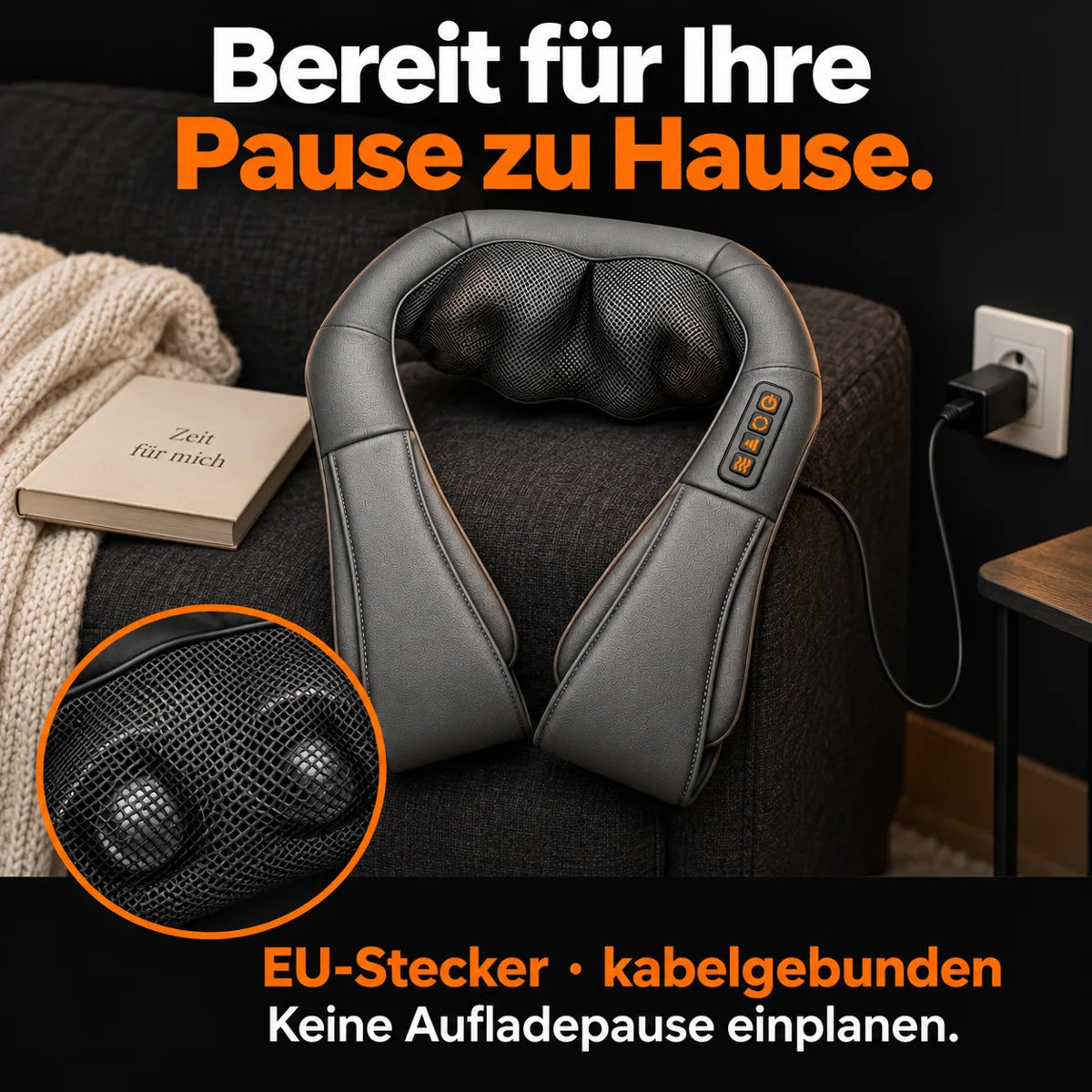 Shiatsu-Massagegerät: Kabelgebundene Nutzung zu Hause