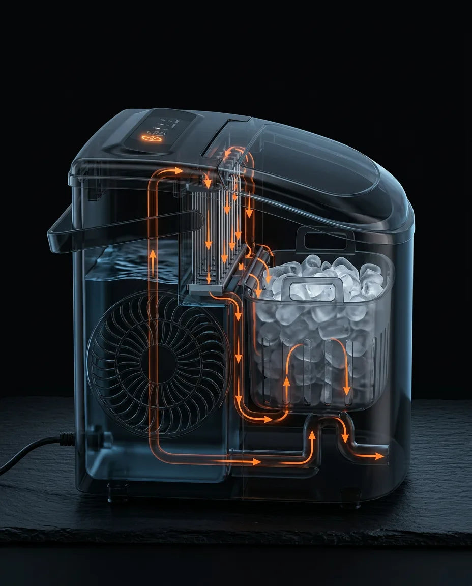 いつでも清潔で安全な氷を作るセルフクリーニングサイクル