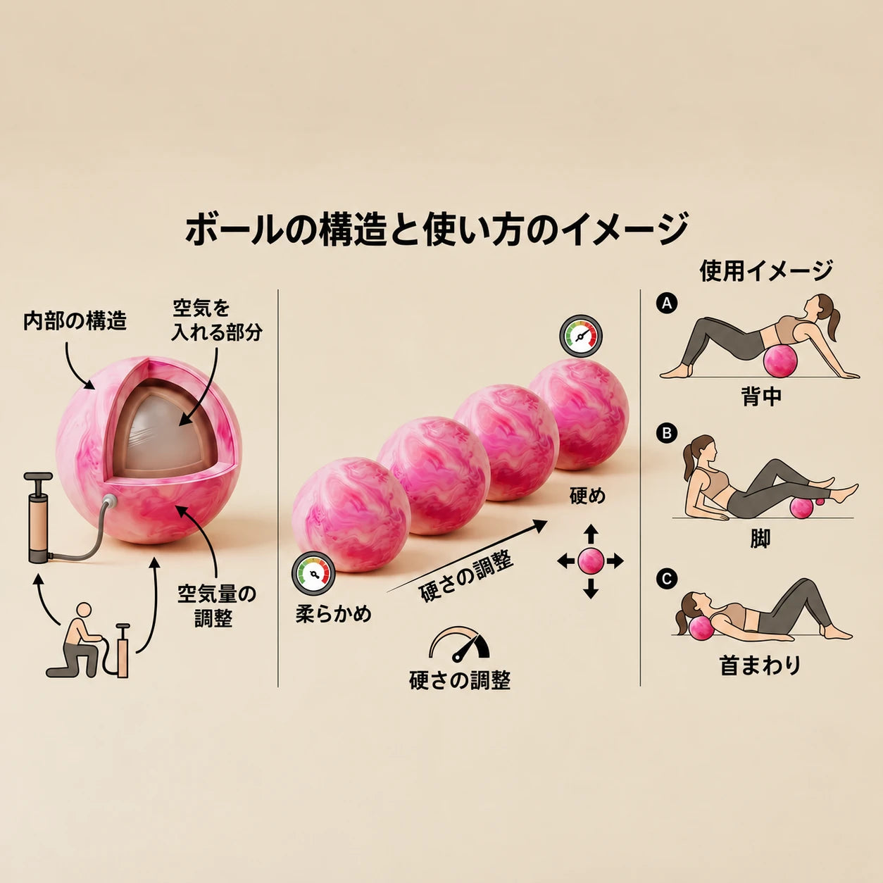 硬さを調整できるデザイン