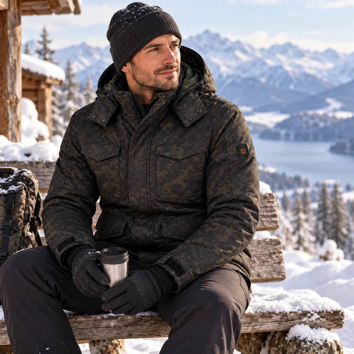 PyreFit Alpino – Rast an einer Holzbank