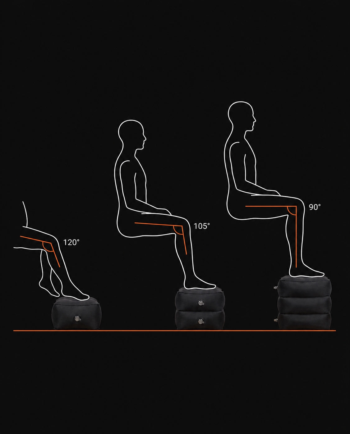 旅行用空気注入式フットレスト—飛行機、電車、車で脚を支える、商品画像14