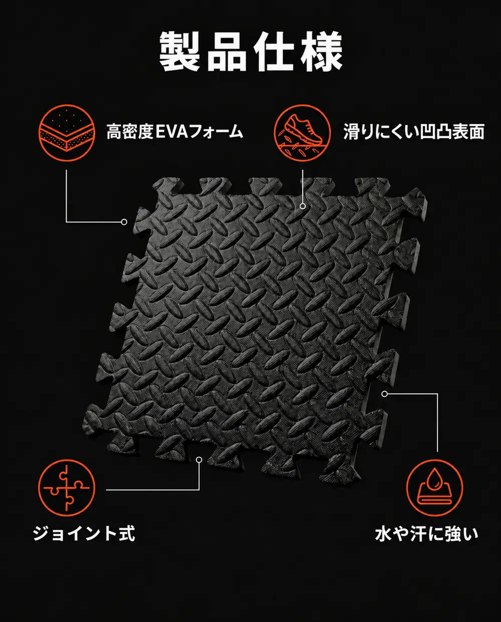 EVAフォーム製パズルマット｜ホームジムやトレーニングルームの床を保護、商品画像6