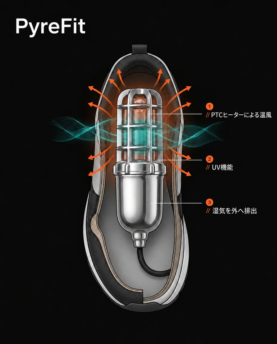 電動シューズドライヤー – 靴の湿気やにおいに対応する穏やかな温風、商品画像9