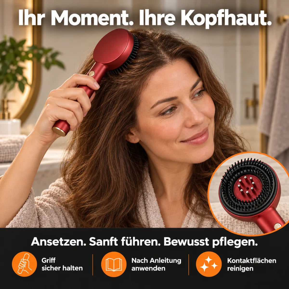 Kopfhaut-Massagekamm mit Rotlicht – Korrekte Anwendung an der Kopfhaut