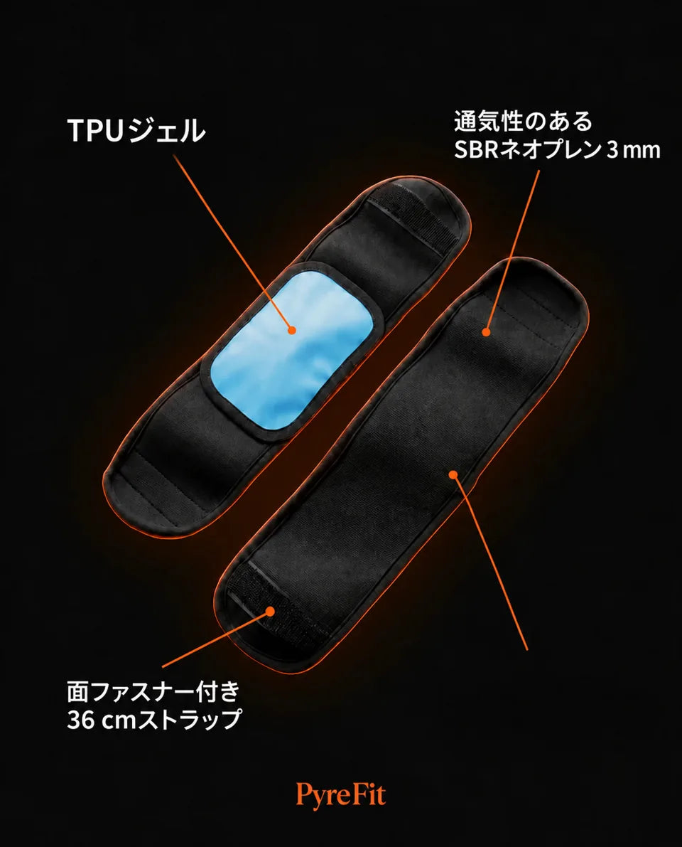 面ファスナー付き冷却パッド – 膝、肩、足首を柔軟に冷却、商品画像8