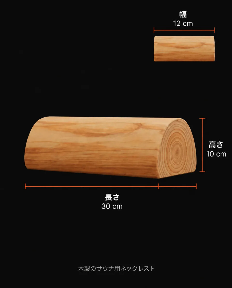 木製サウナ用ヘッドレスト – サウナやスパ向けの人間工学に基づいた首元サポート、商品画像7