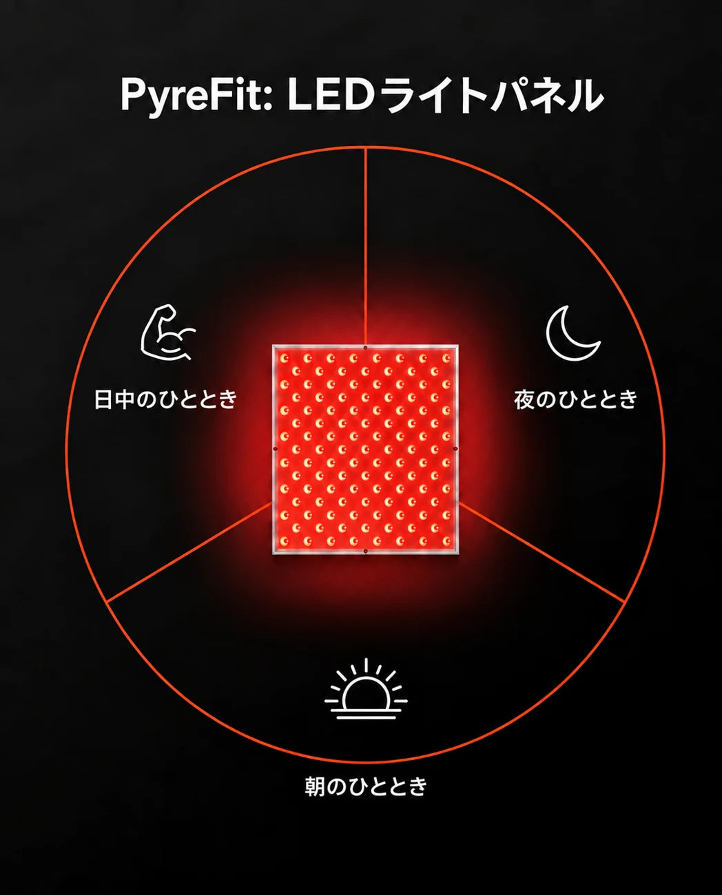 赤色光パネルのインフォグラフィック