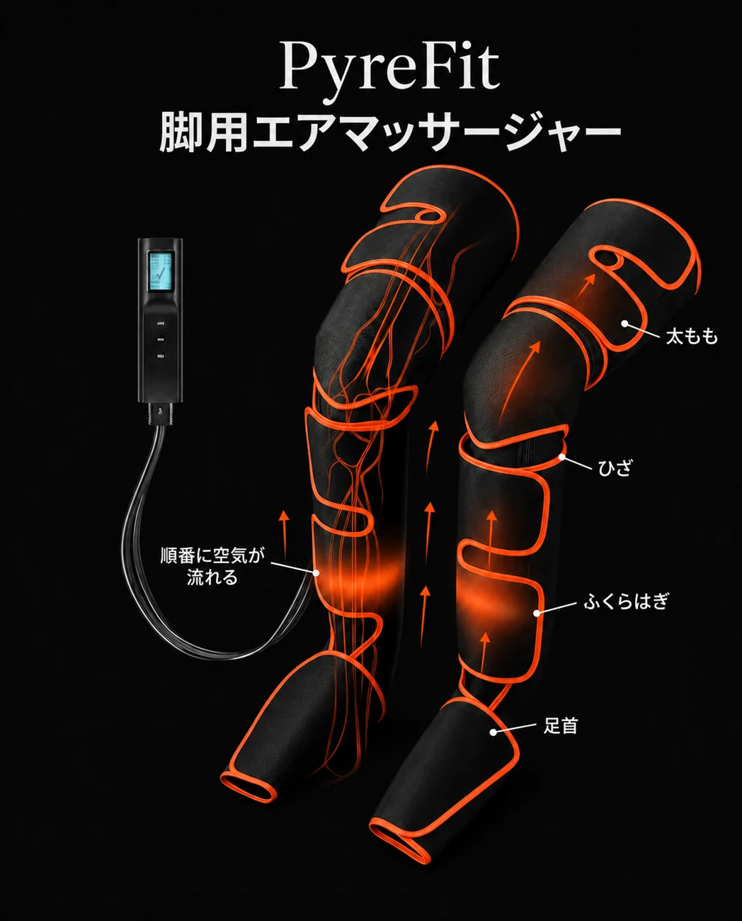 空気圧式レッグマッサージャー – 長い一日の後の疲れた脚とふくらはぎをリラックス、商品画像11