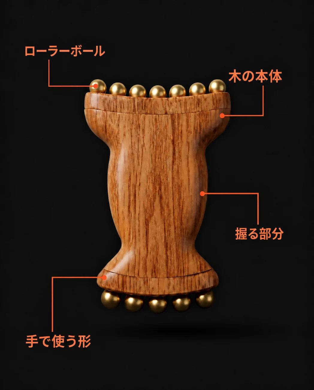 木製マッサージローラー – 首、肩、背中、脚のこりをほぐす、商品画像8