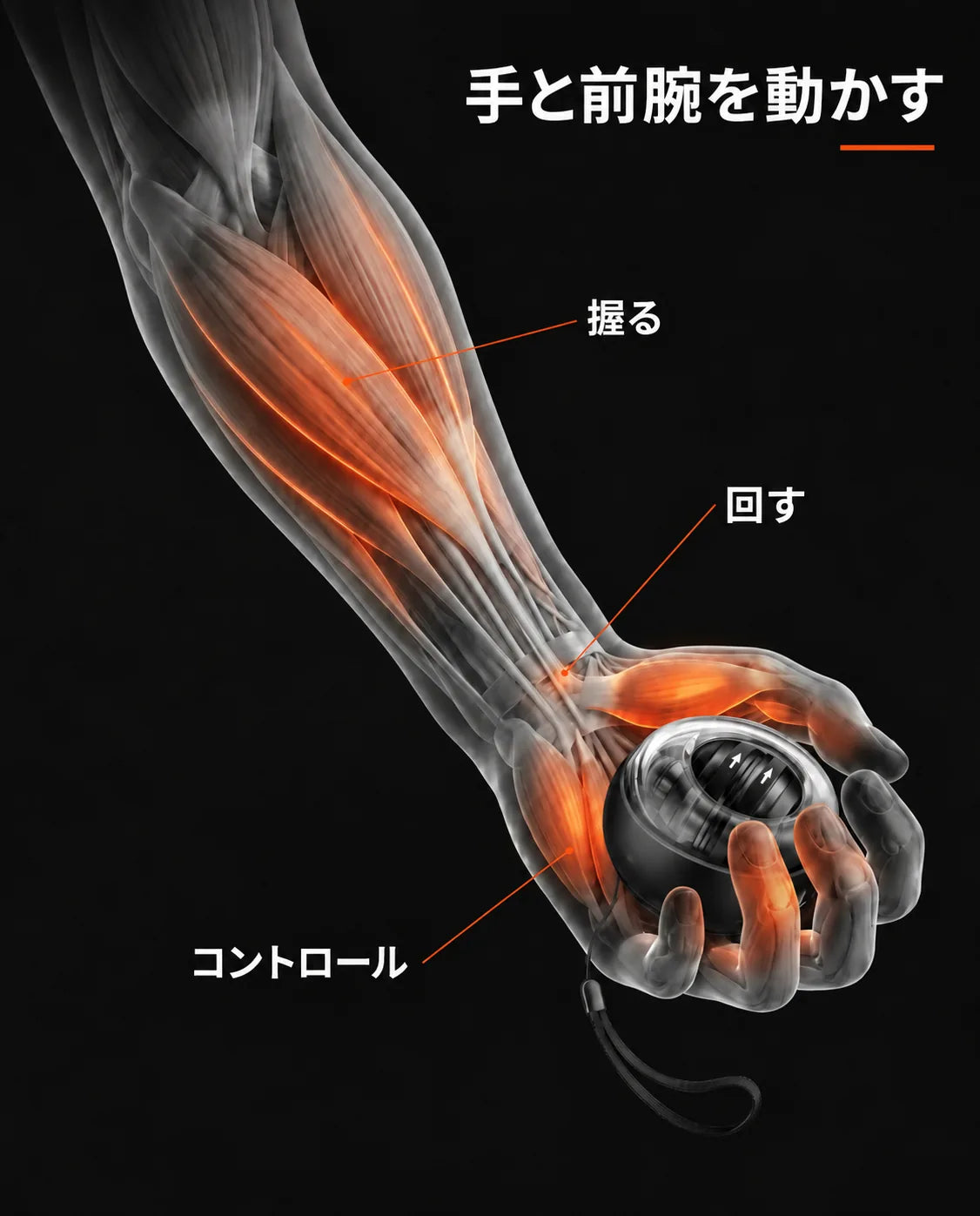 ジャイロ式ハンドトレーナー｜手、手首、前腕の握力トレーニング、商品画像11