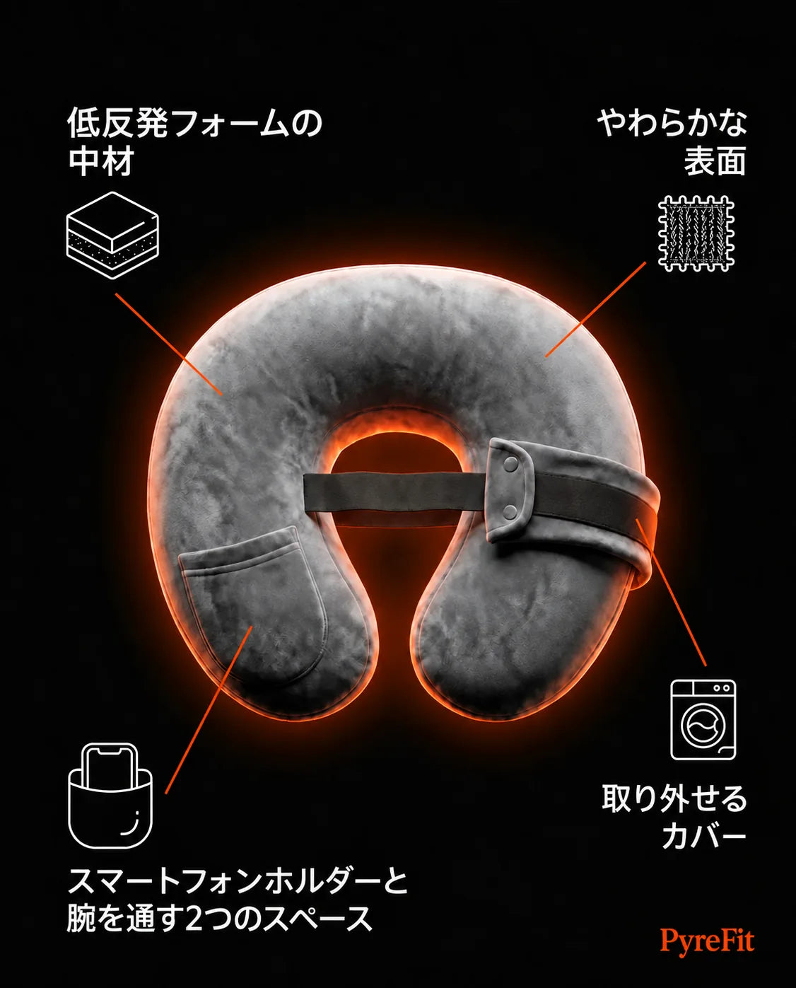 枕型ベッド用スマホホルダー—ハンズフリーでスクロールしながらくつろげる、商品画像10