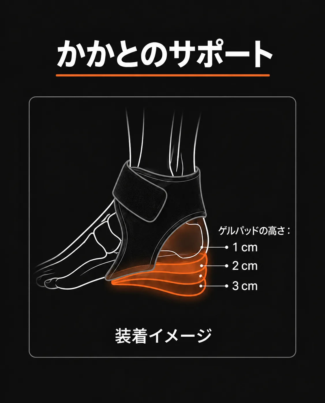 ストラップ付きシリコンジェルかかとパッド – 靴の中で疲れたかかとをクッション、商品画像11
