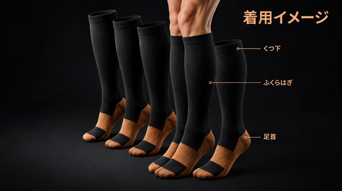 着圧ソックス 6足セット｜旅行や日常に、脚を軽やかに、商品画像13