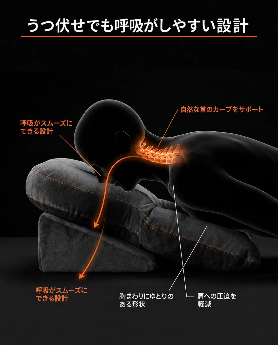 中材調節式うつ伏せ寝枕 – メモリーフォームで圧迫感を抑えた寝心地、商品画像11