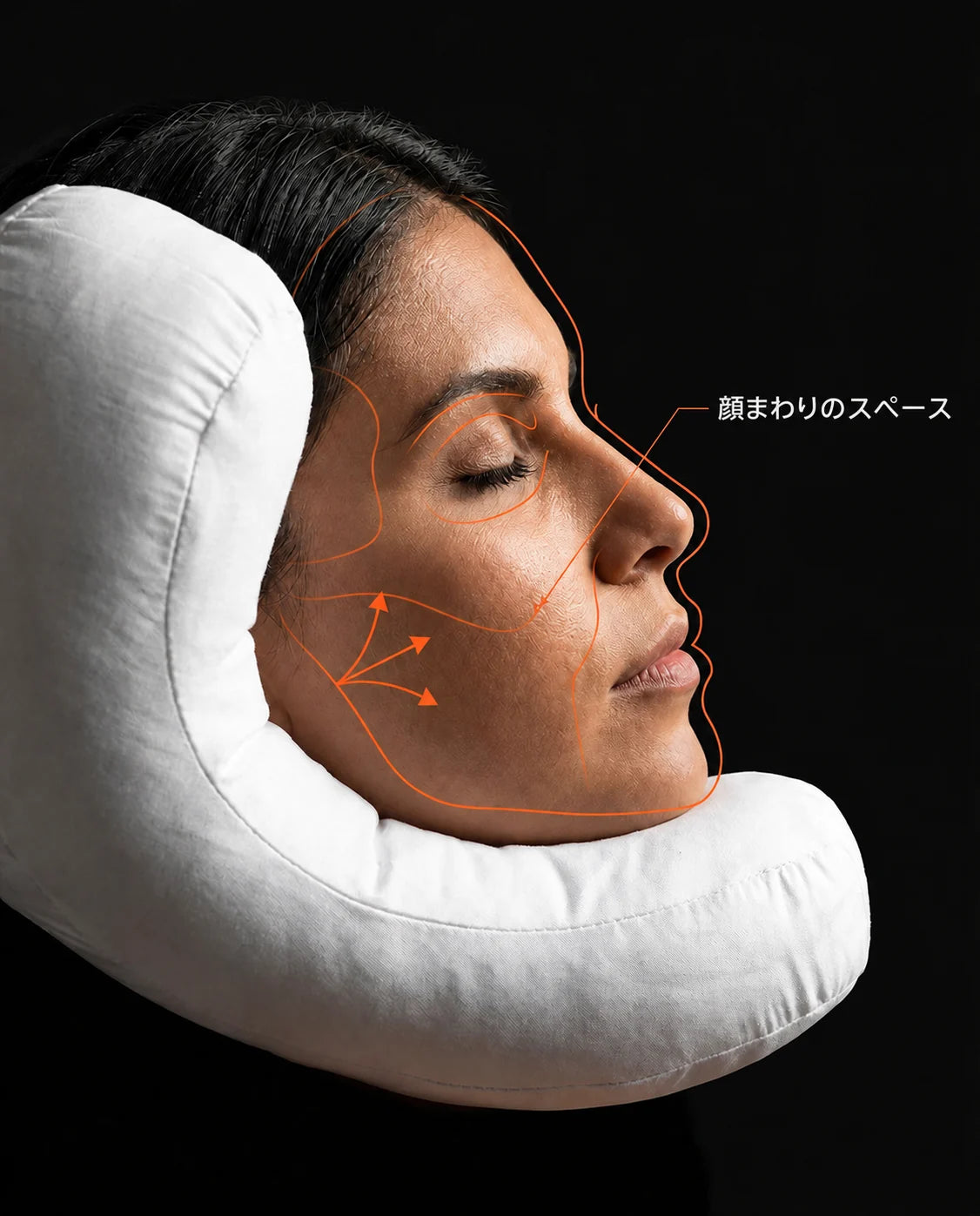 頭部くぼみ付き横向き寝枕 – 寝じわ対策用のビューティー枕、商品画像13