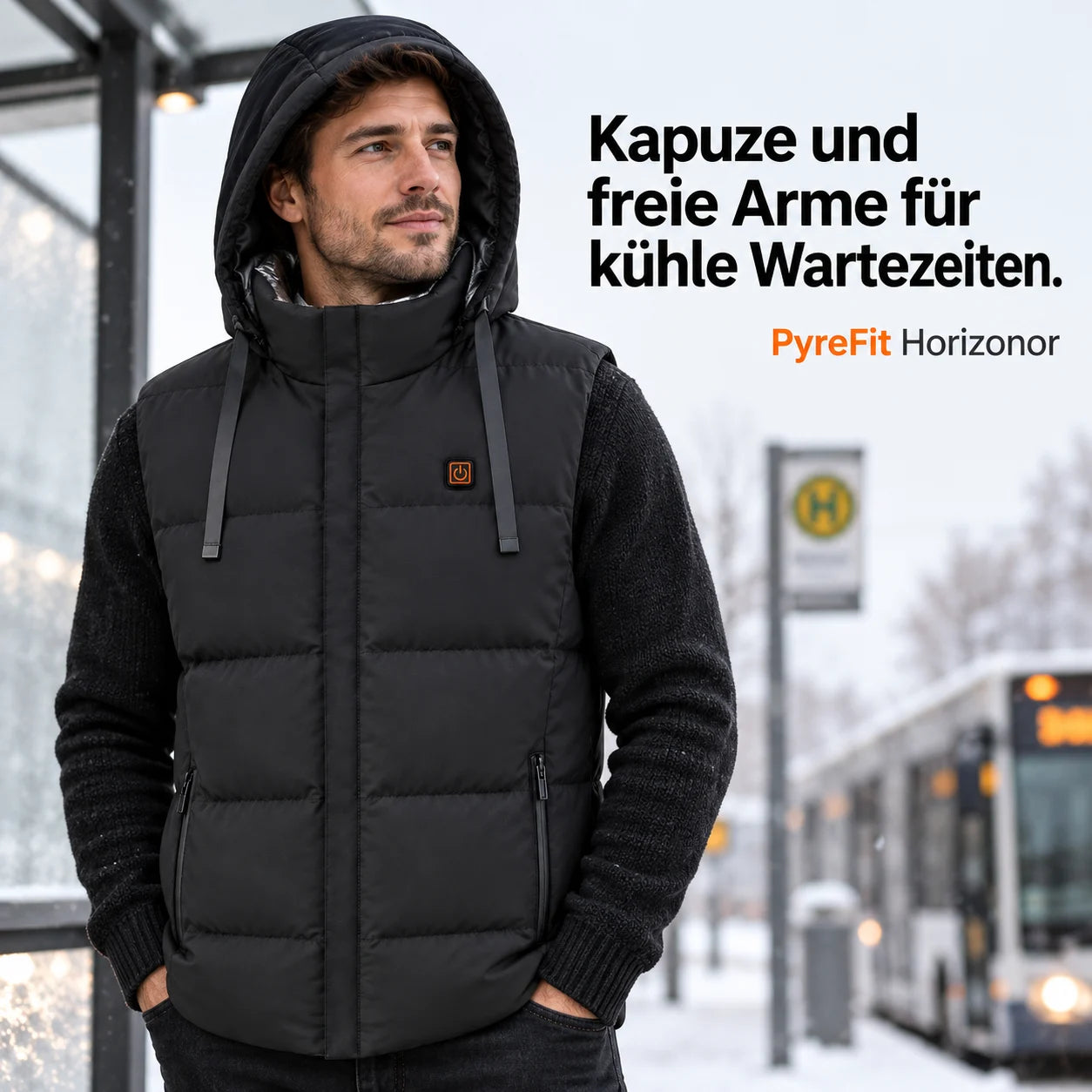 PyreFit Horizonor – Beheizbare Unisex-Weste mit Kapuze