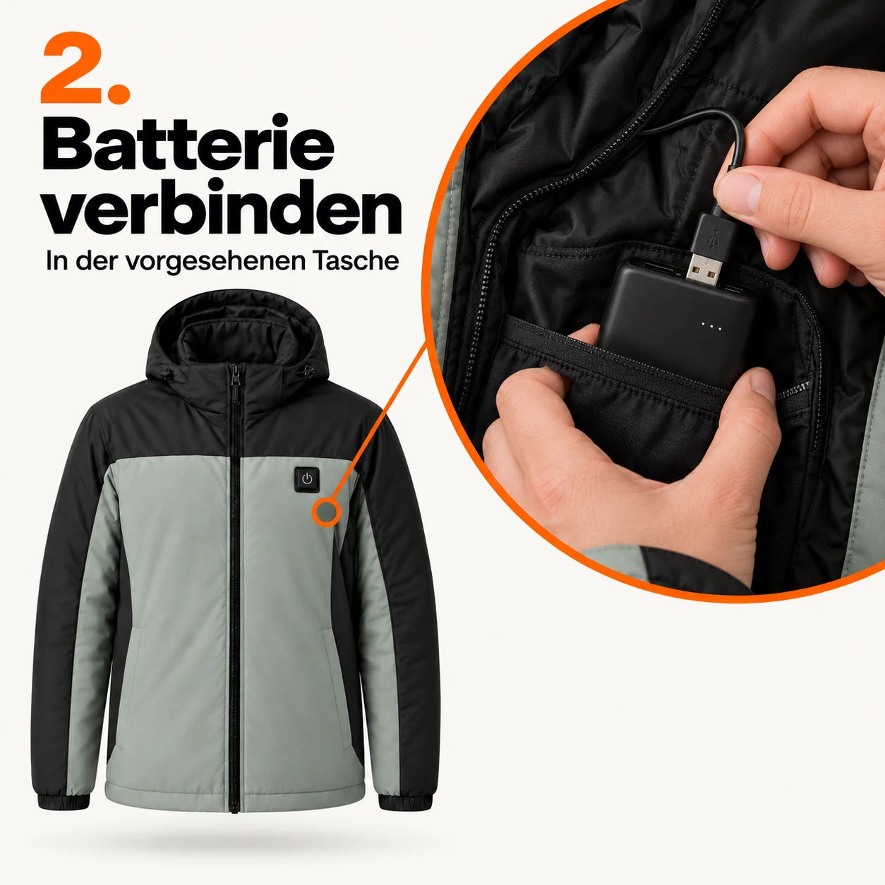 PyreFit Schiefer – Beheizbarer Unisex-Parka