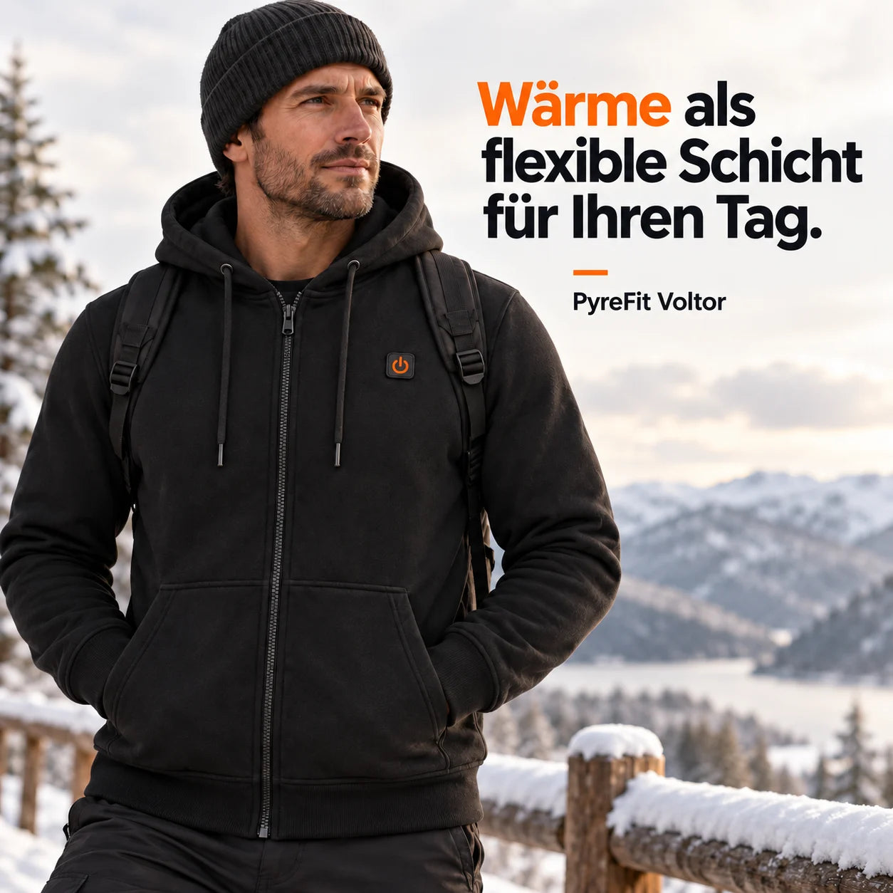 PyreFit Voltor – Beheizbarer Zip-Hoodie für Herren