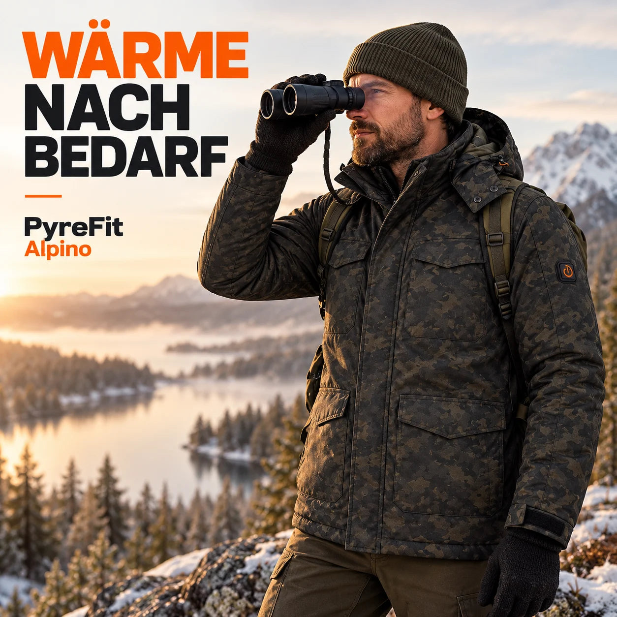 PyreFit Alpino – Beheizbare Herrenjacke in Camouflage