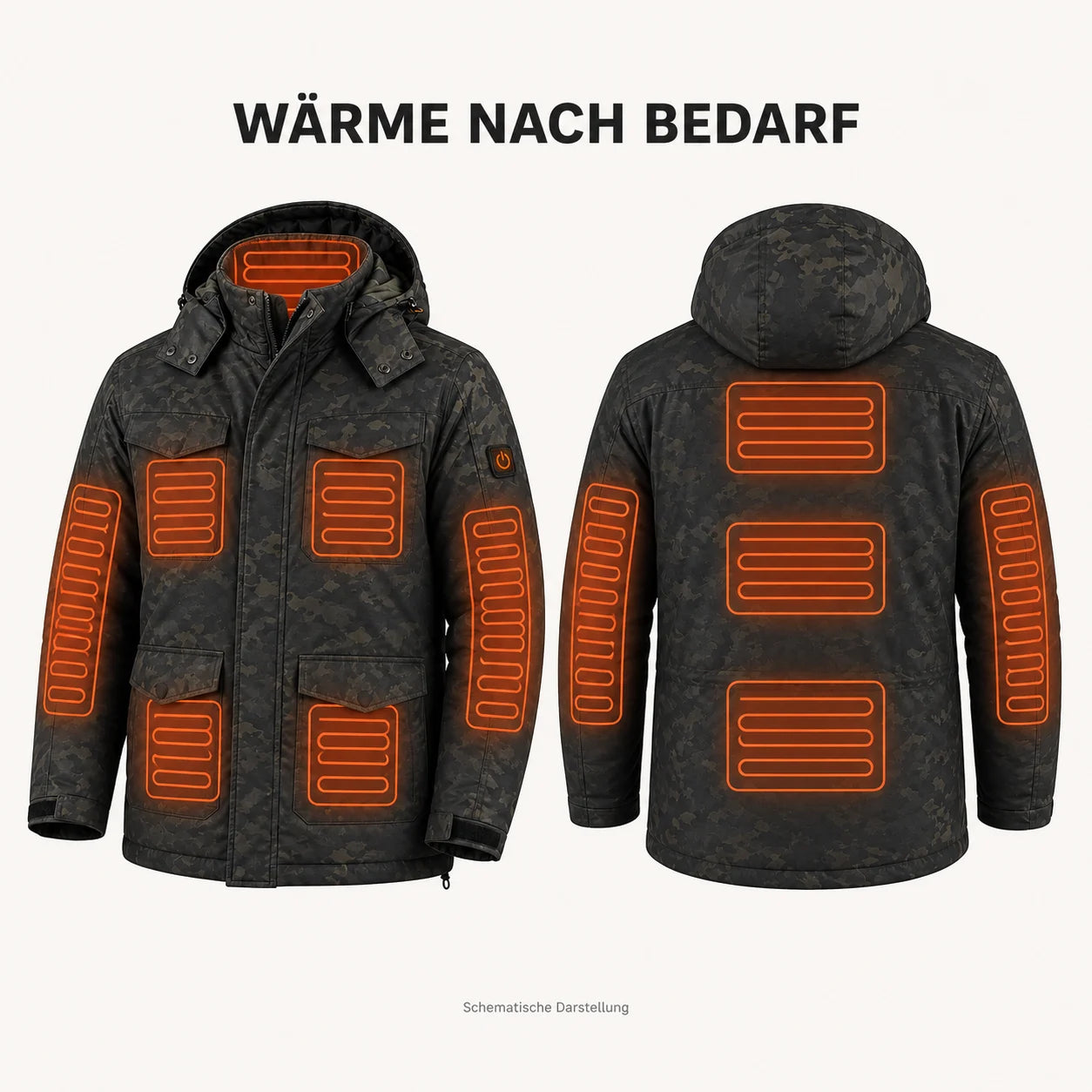 PyreFit Alpino – Beheizbare Herrenjacke in Camouflage