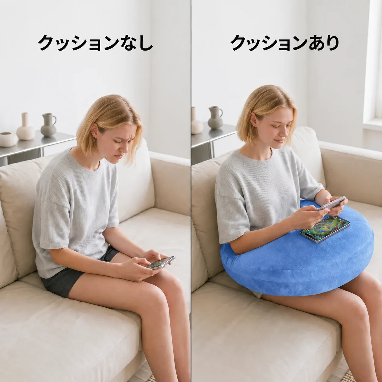 腕の疲れや、前かがみの姿勢が気になりますか？