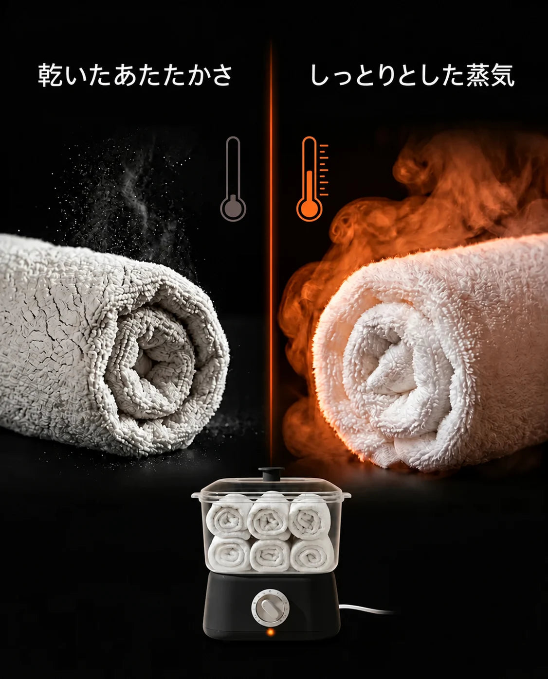 コンパクトなタオルウォーマー – シャワーの後に温かいタオルをすぐに使える、商品画像12