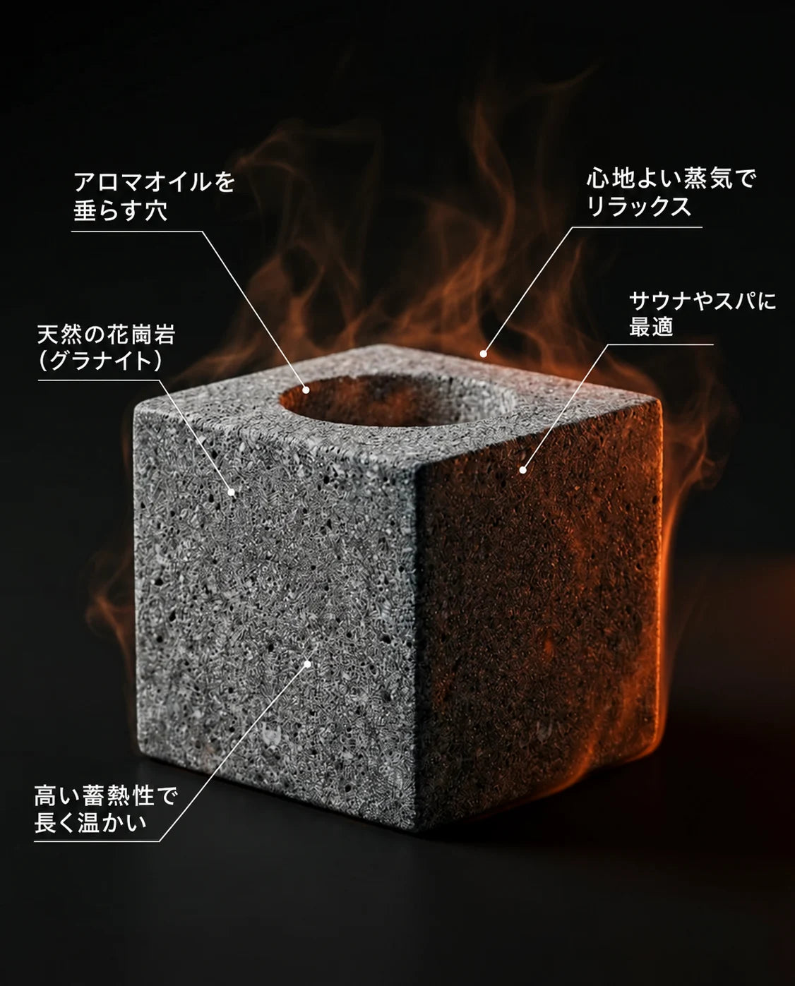 花こう岩製エッセンシャルオイル収納—サウナやスパ向けの彫刻的なホルダー、商品画像11