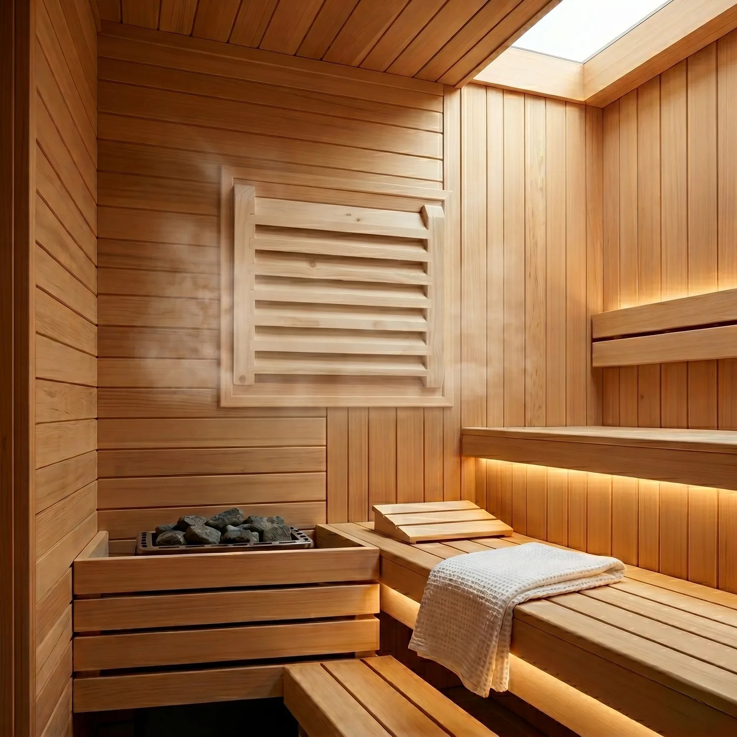サウナ内のすっきりした空気の循環を考えた設計